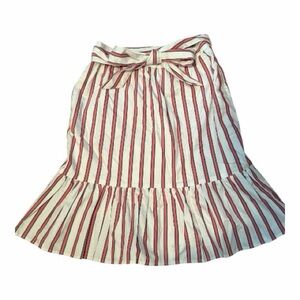Draper James Red and White Striped A-Line Skirt